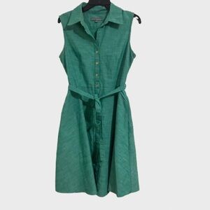 Sharagano Teal Sleeveless Midi Dress